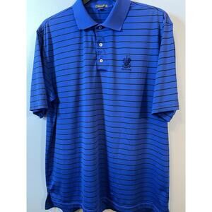 Peter Millar Summer Comfort Richland Mens Golf Polo Shirt XL Black White Striped